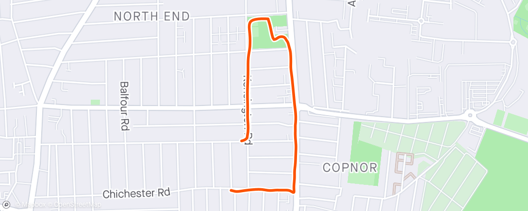 Map of the activity, Jog/shuffle - Road to recovery