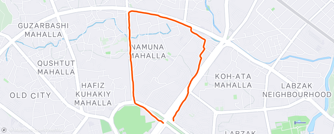 Map of the activity, Morning Run