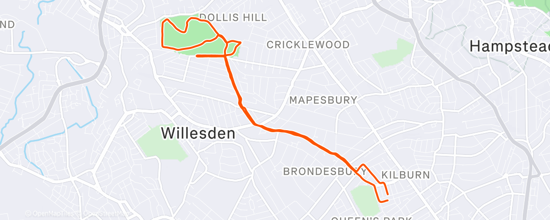 Map of the activity, Lunch Run