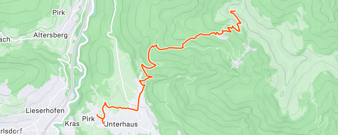 Map of the activity, Lunch Hike
