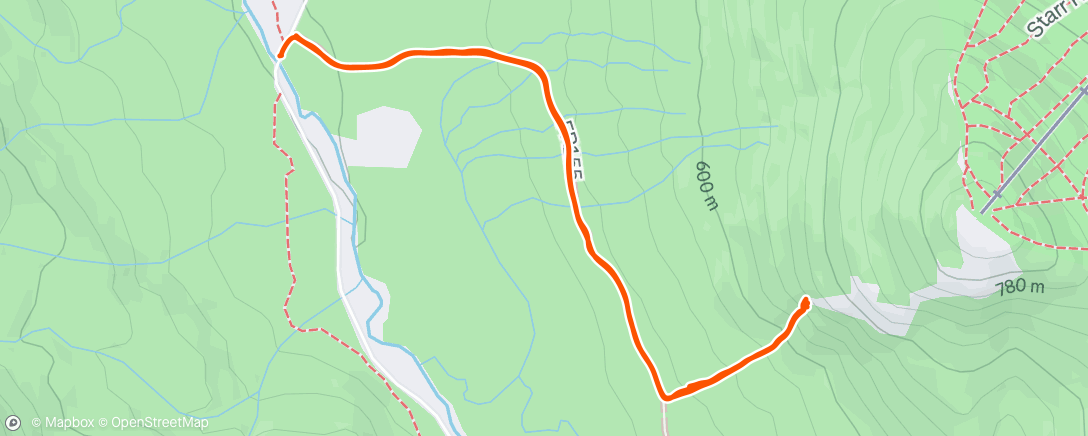Map of the activity, Morning Hike