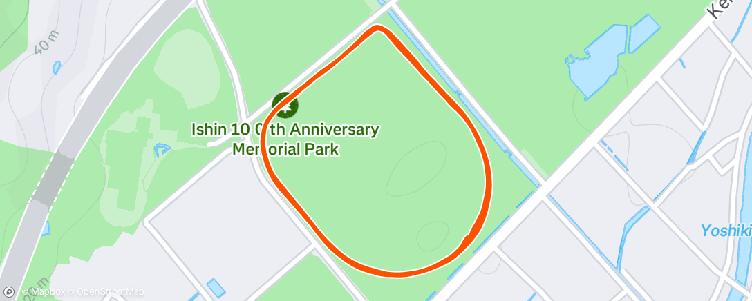Map of the activity, 夕方のランニング
