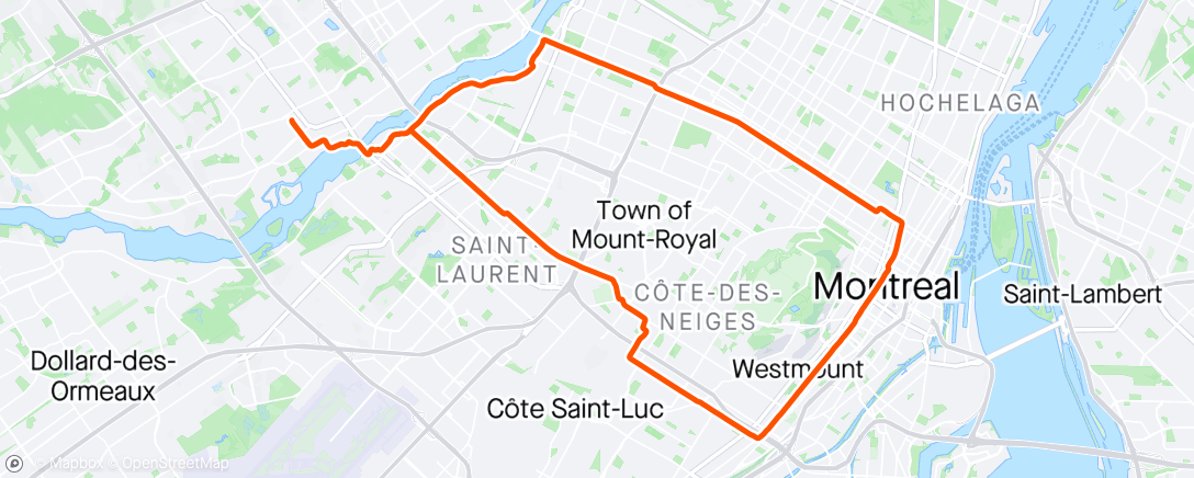 Map of the activity, Montreal' Hug