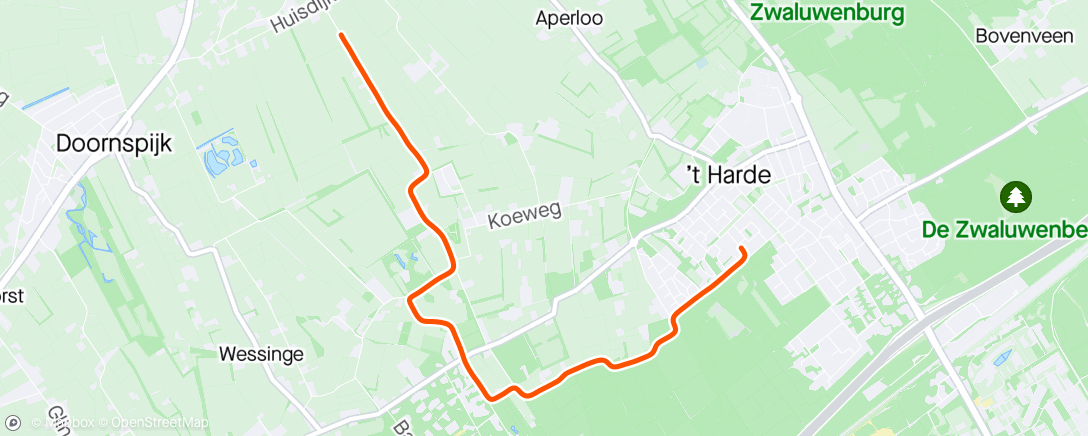 Map of the activity, Hardlopen met Evy - vrije training