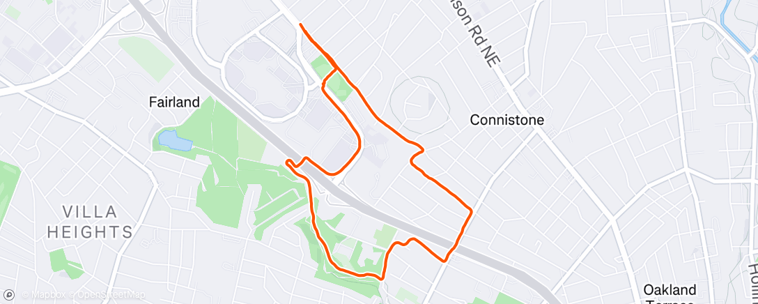 Map of the activity, Afternoon Run