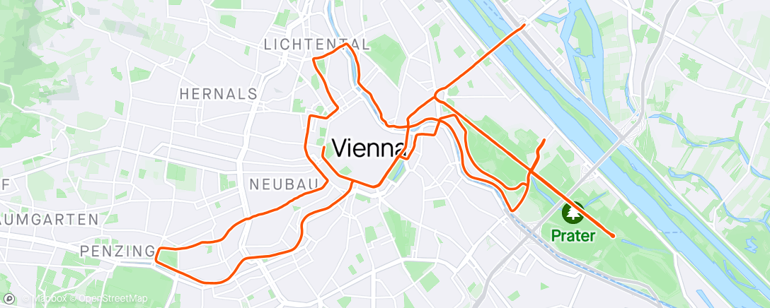 Map of the activity, Marathon de Vienne : 2h57.25