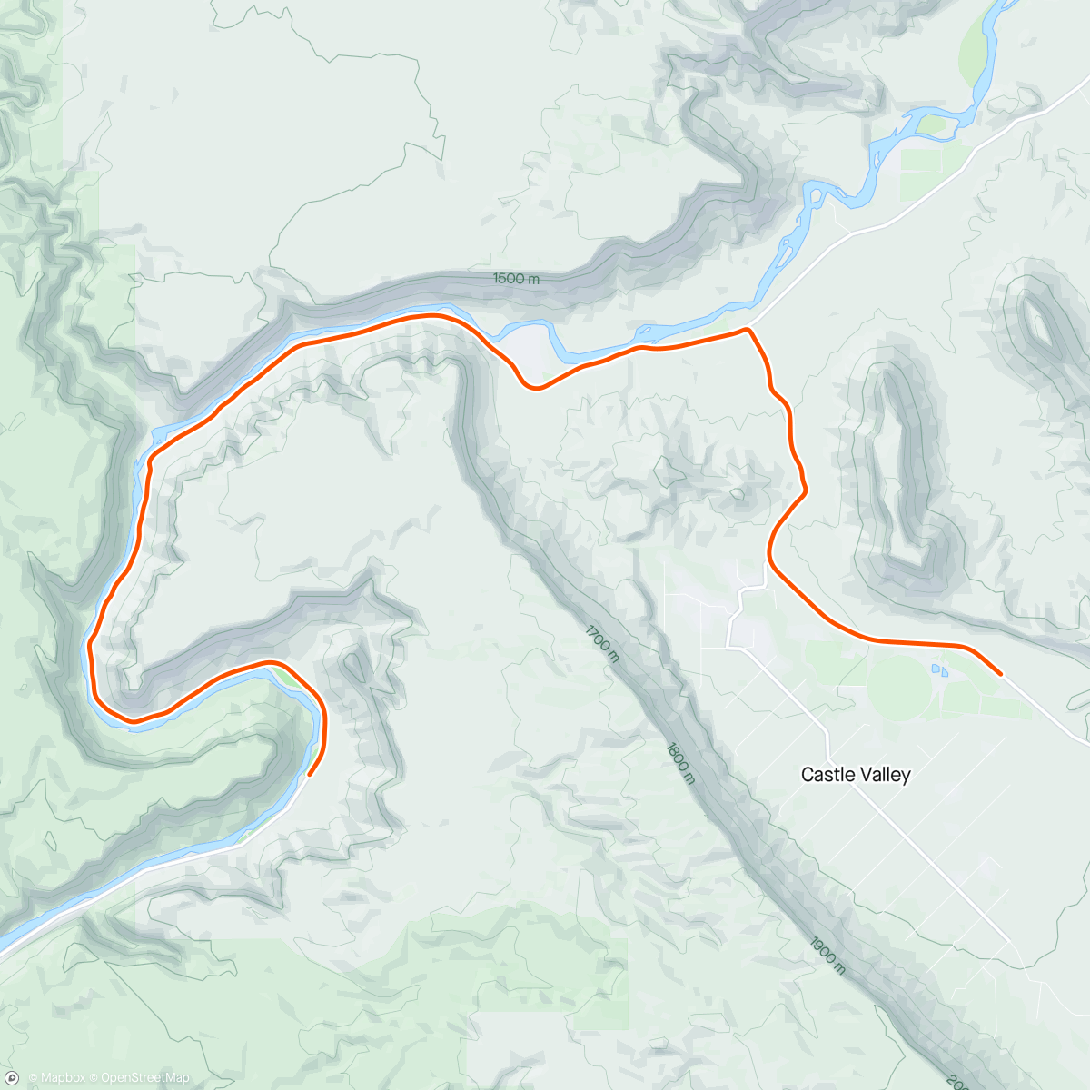 Карта физической активности (ROUVY - Colorado River | UTAH | USA)