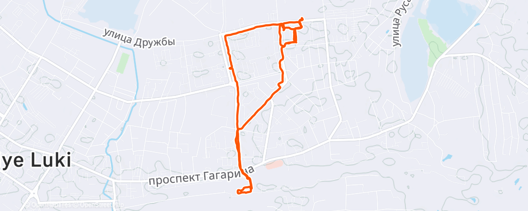 Map of the activity, Вечерняя прогулка