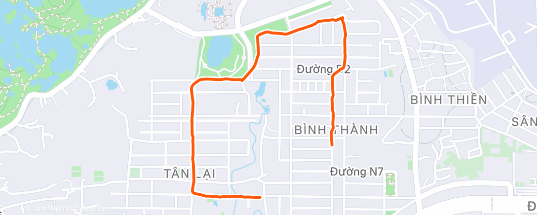 Map of the activity, Afternoon Run