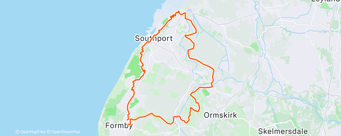 Map of the activity, Cycling