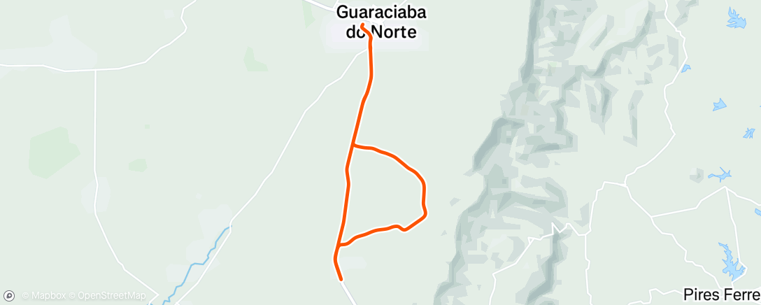 Map of the activity, Pedalada noturna