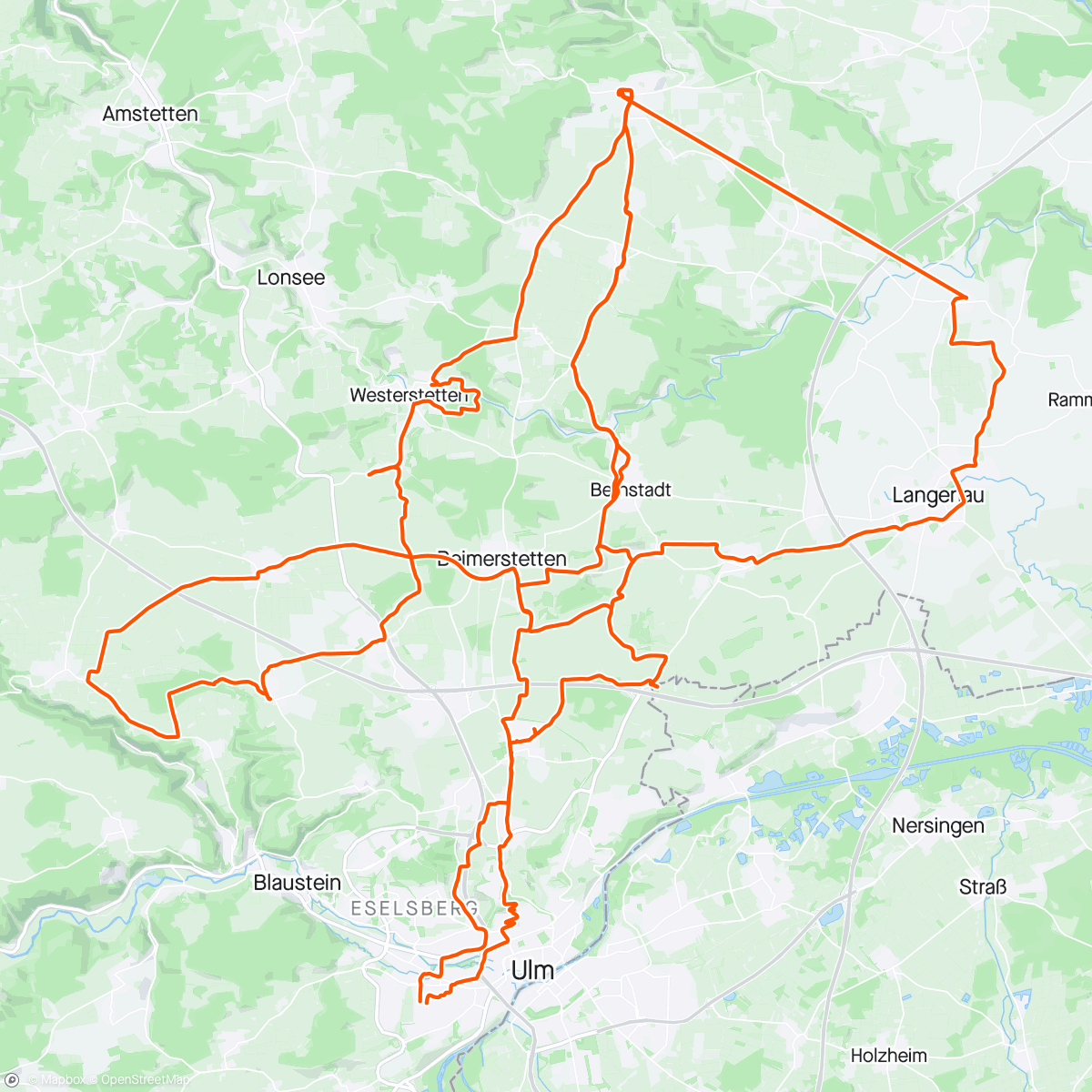 Map of the activity, 33. RTF Rund um Altheim / Alb