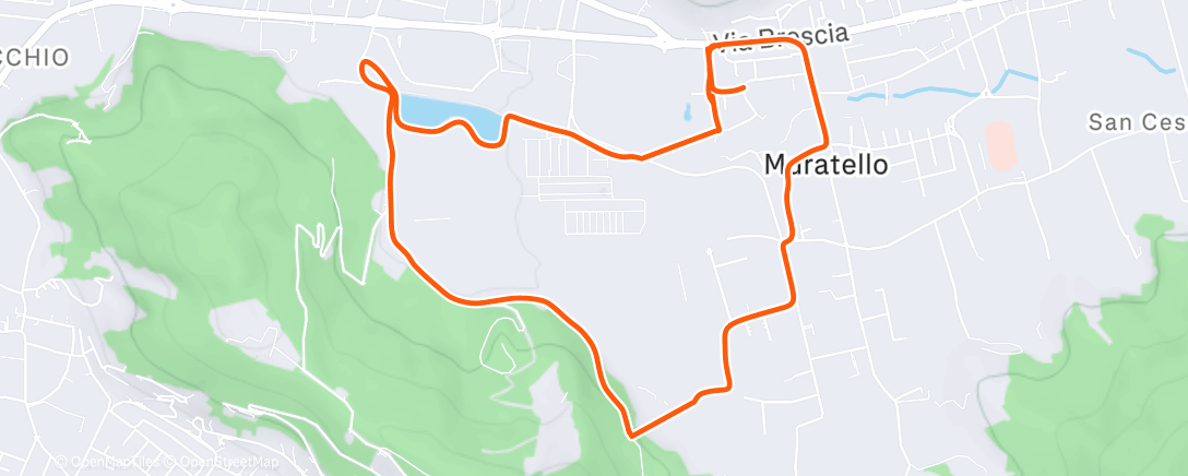 Map of the activity, Corsa mattutina