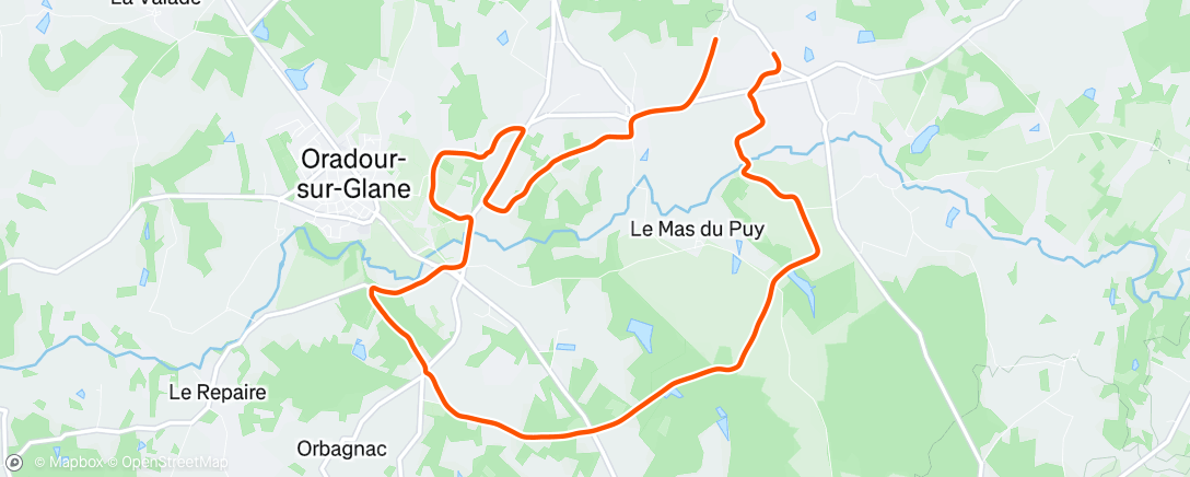 Map of the activity, Afternoon Trail Run