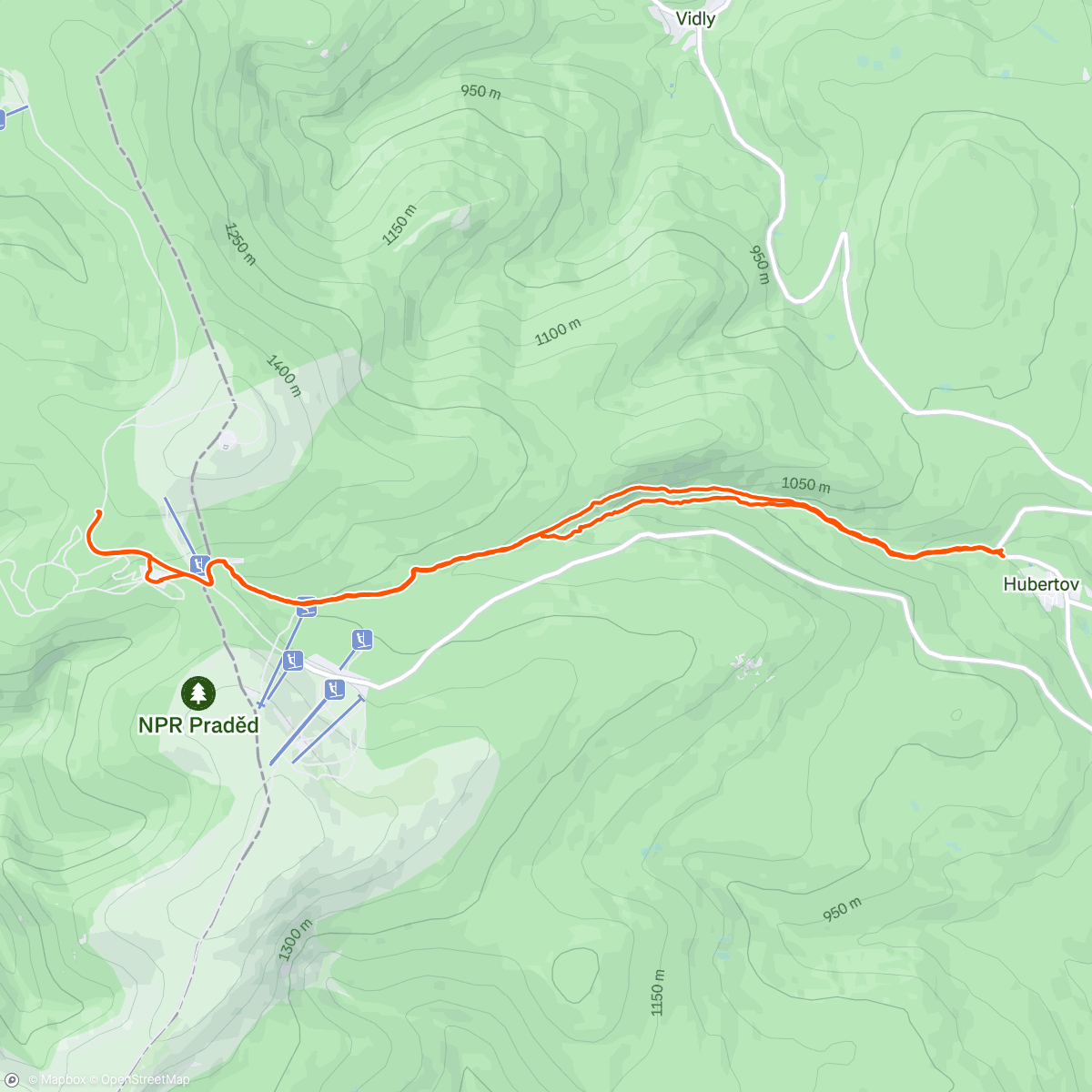 Map of the activity, Afternoon Hike
