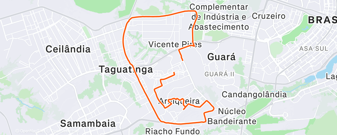 Map of the activity, Pedalada matinal