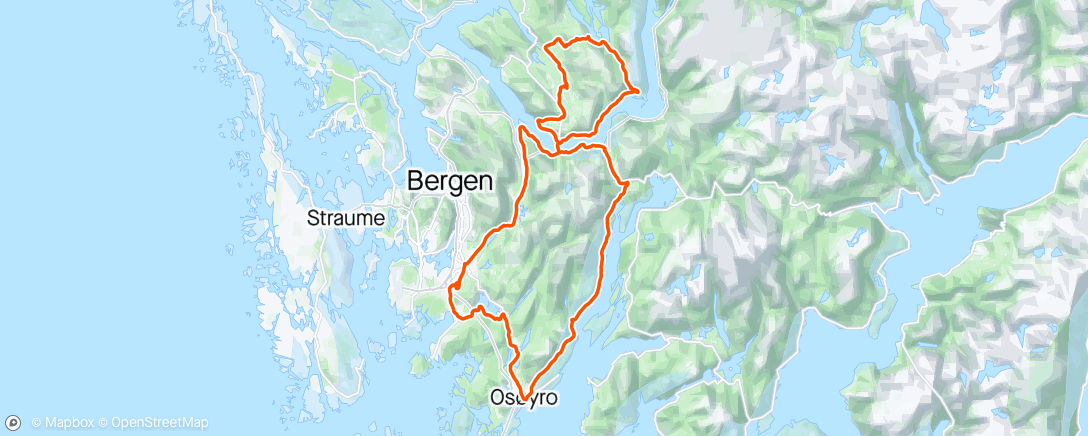 Mapa de la actividad, Osterøy & Gullfjellet