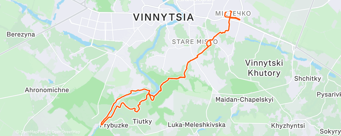 Map of the activity, В Сабарів по трейли