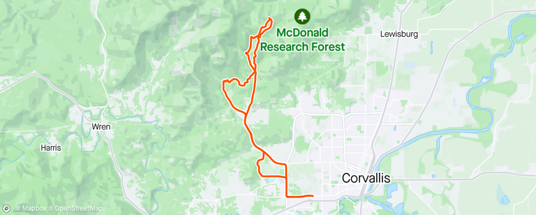 Map of the activity, Surprisingly Quiet Weekend Ride in the Forest