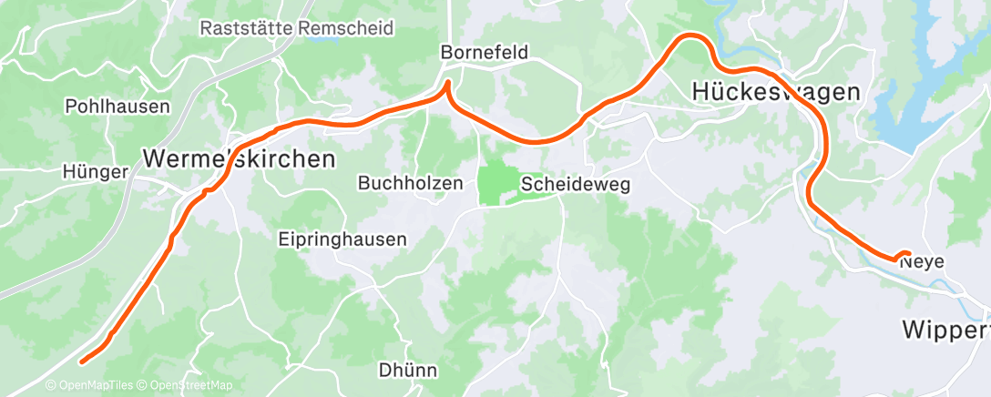 Map of the activity, Radfahren