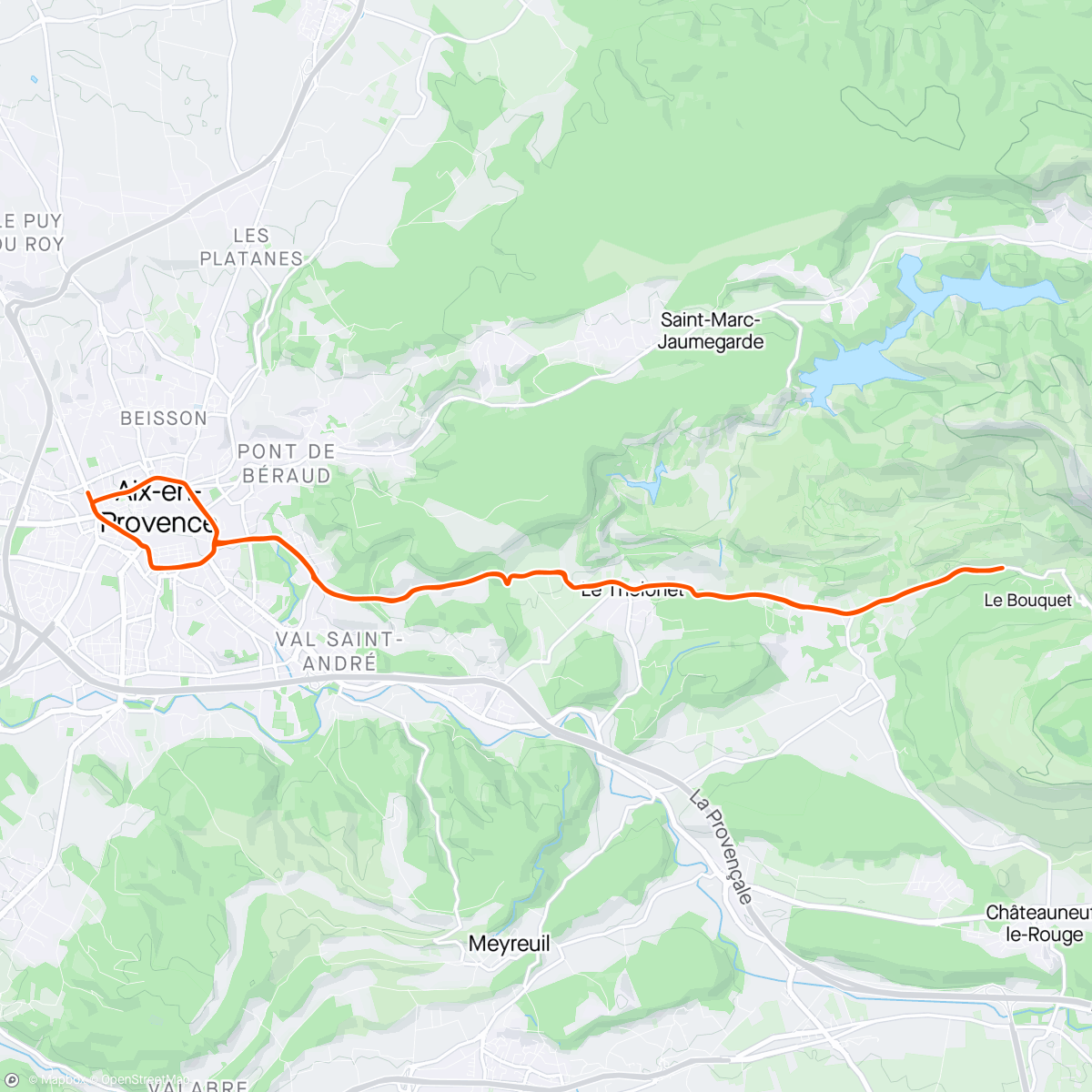Map of the activity, Vuelta ciclista