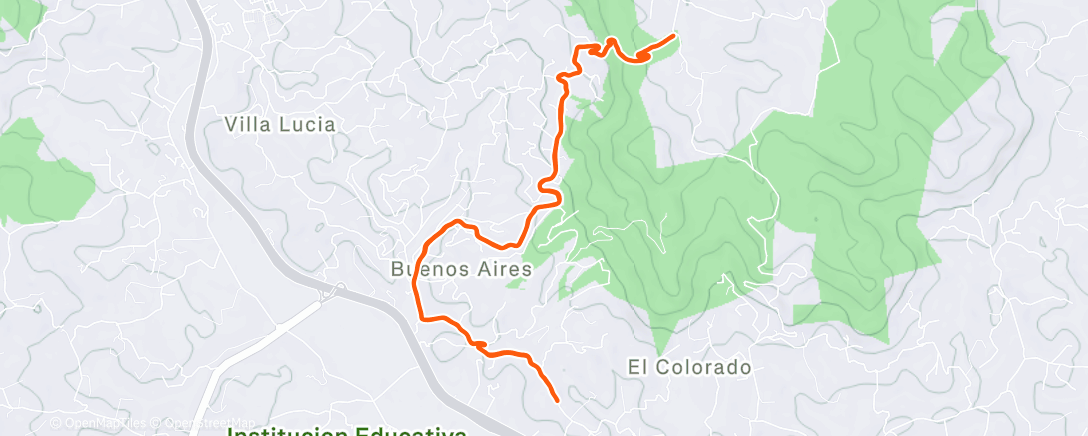 Map of the activity, Carrera de mañana
