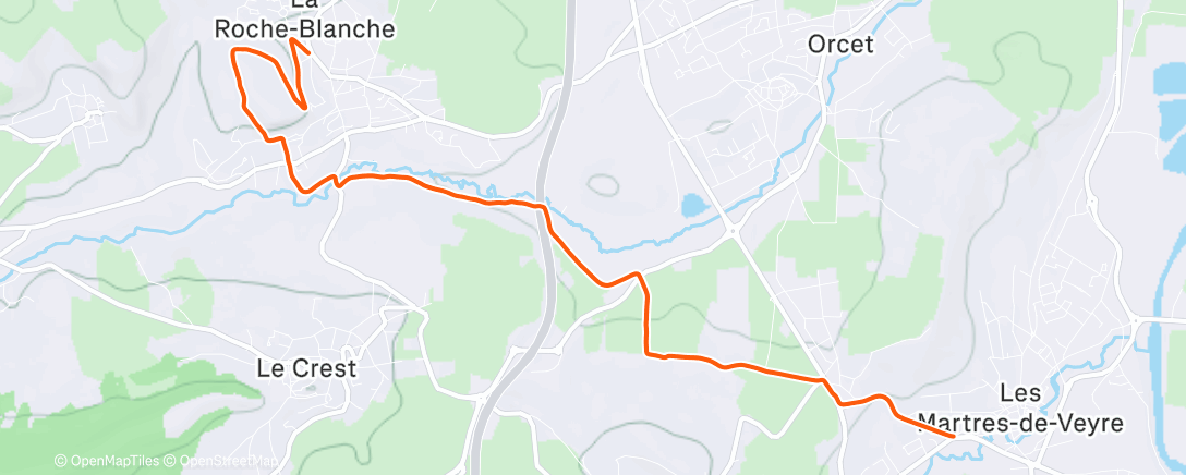 Map of the activity, Evening Run