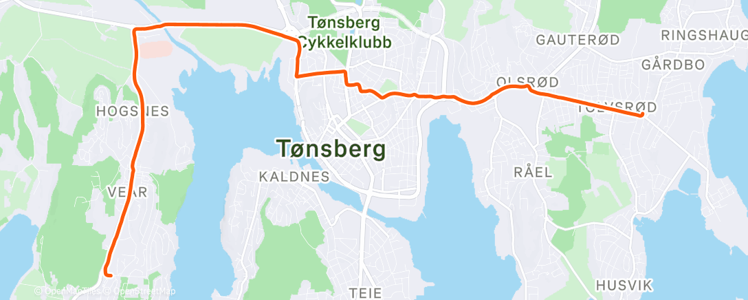 Map of the activity, Evening Run