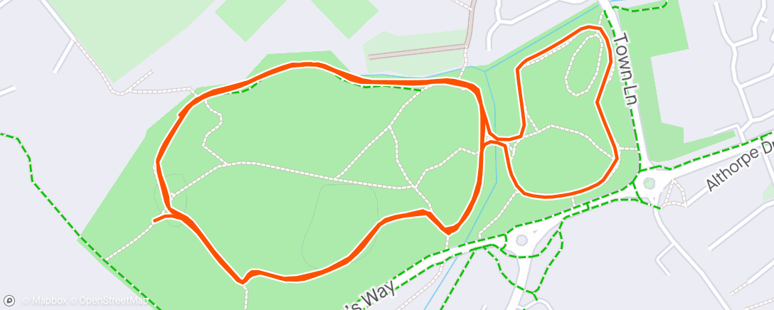 Map of the activity, Kew Woods Southport Parkrun #193