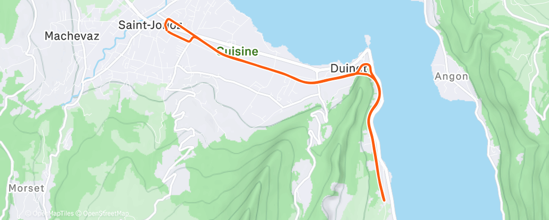 Map of the activity, Course à pied dans l'après-midi