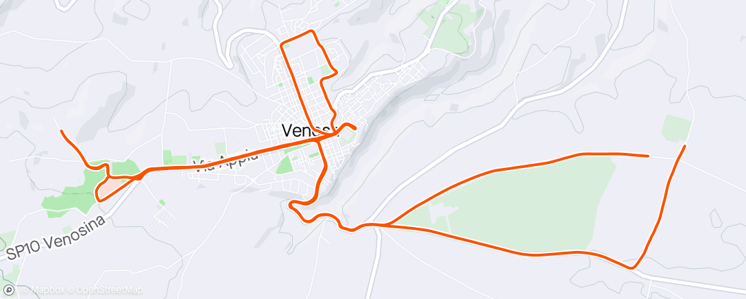 Map of the activity, Giro serale