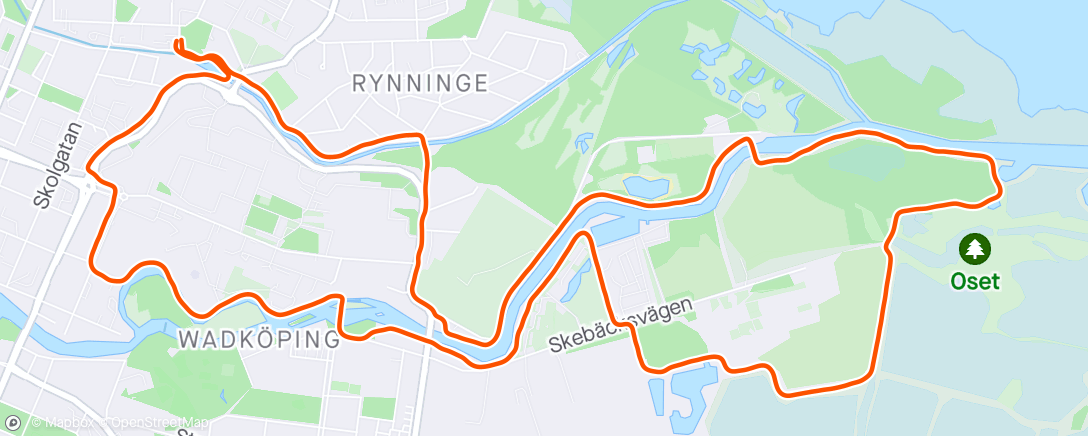 Map of the activity, Morgonjogg