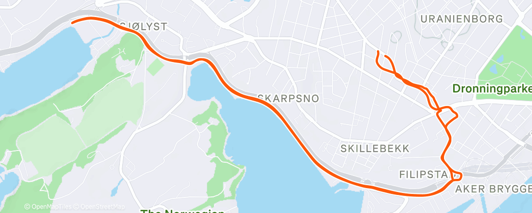 Map of the activity, Slapssurf med Jæger 💖