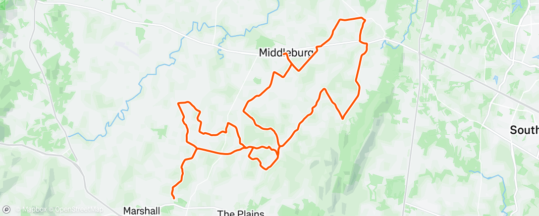 Map of the activity, Loudoun Gravel w Bluemont