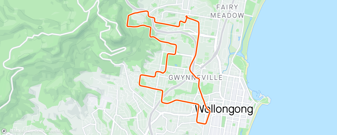 Map of the activity, MyWhoosh - Wollongong City