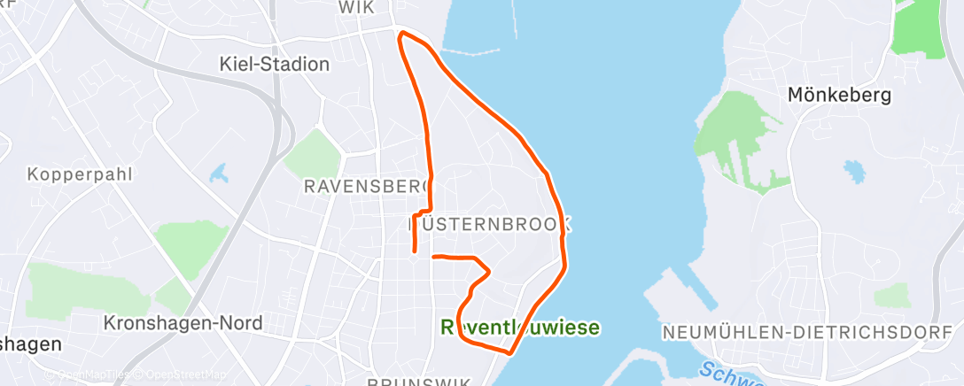 Map of the activity, Lauf am Morgen