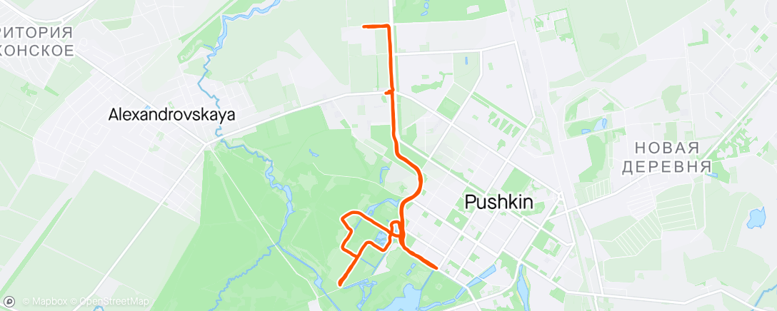 Map of the activity, Afternoon Run