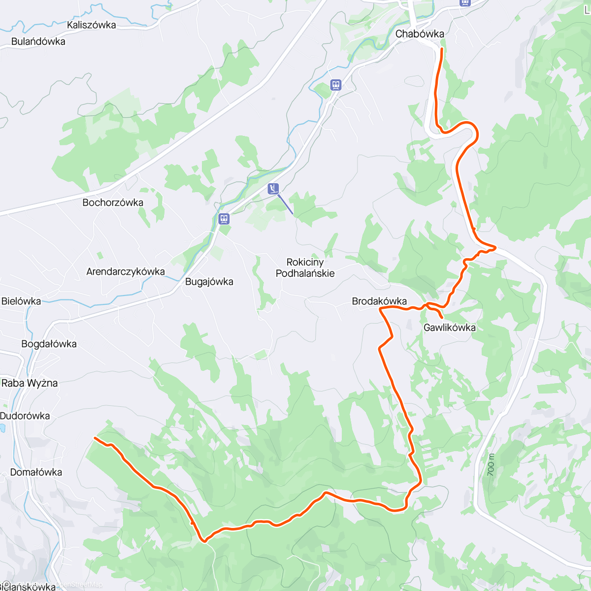 Map of the activity, Rabska Góra i Jamne,