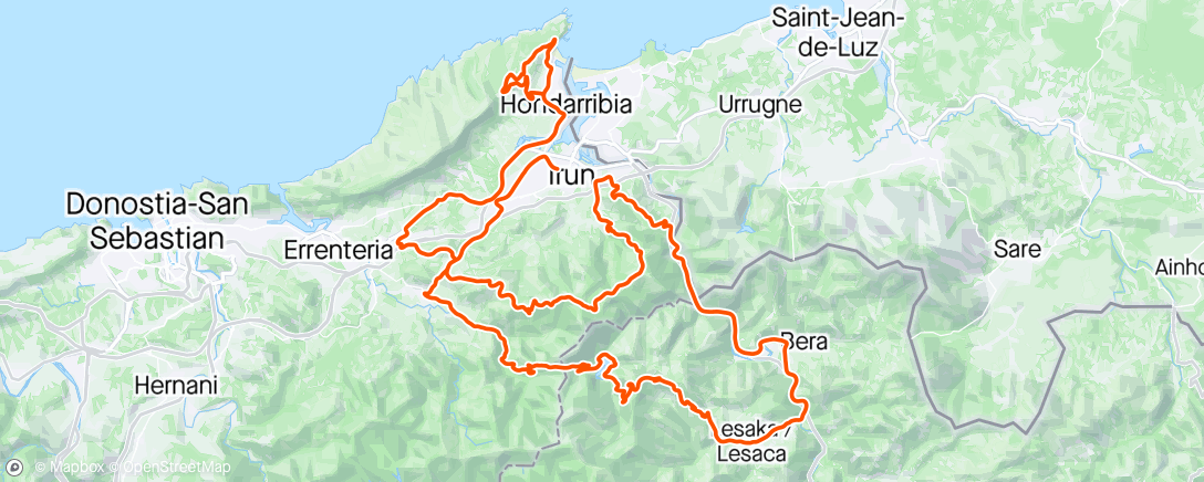 Map of the activity, Tercera Etapa de Vuelta a Bidasoa