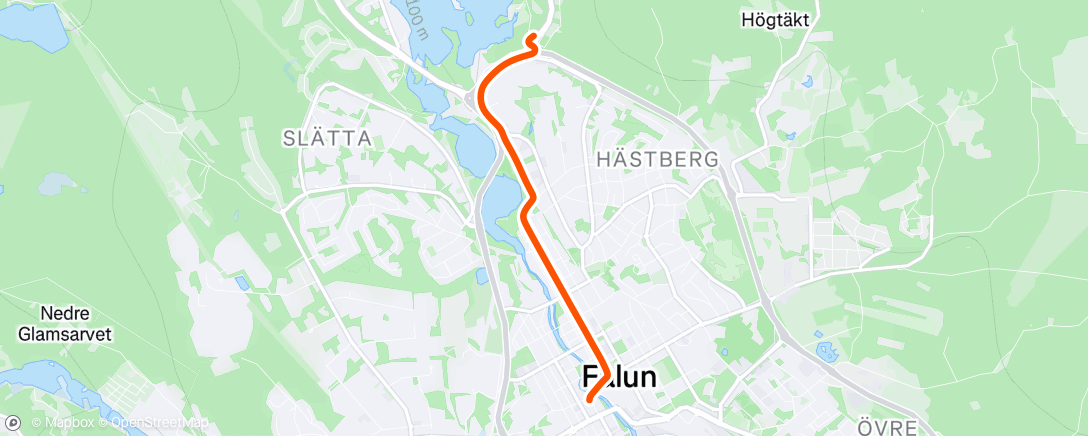 Map of the activity, Evening Ride