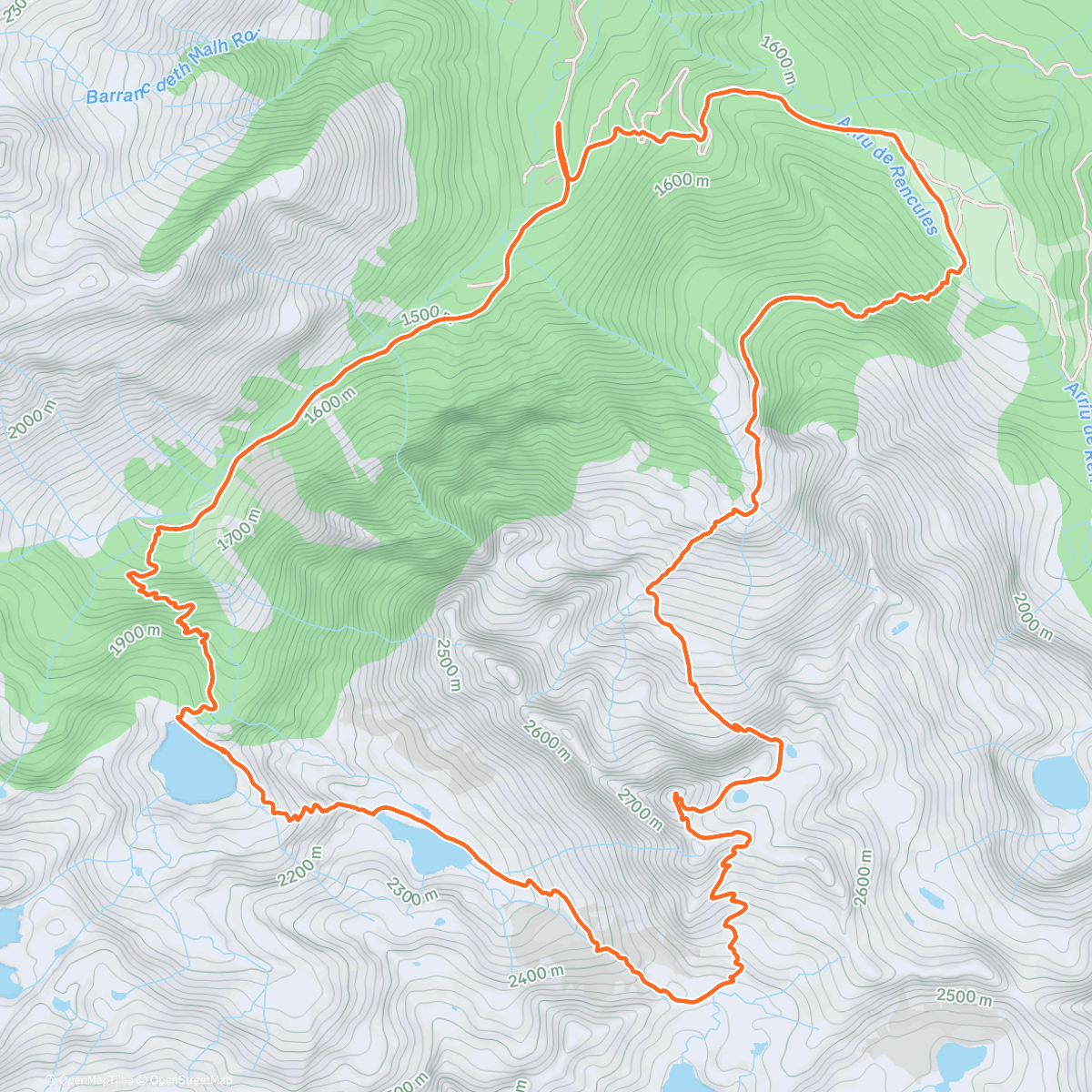 Map of the activity, Montarto baixant pel corredor nord