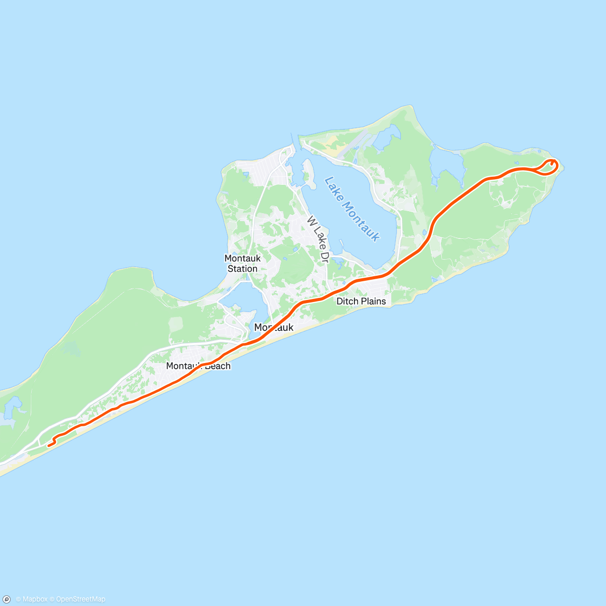 Map of the activity, Montauk Lighthouse Run❤️