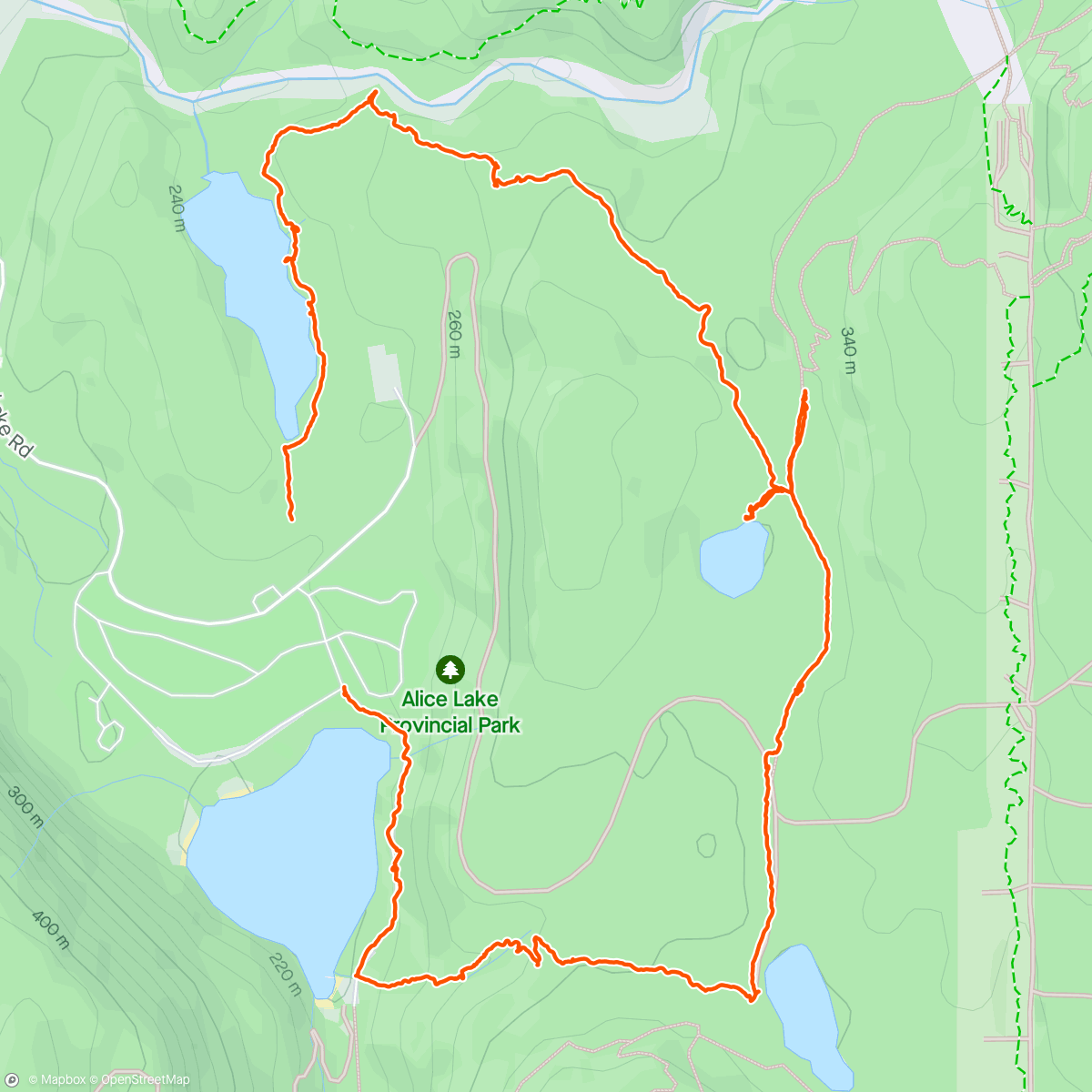 Map of the activity, Alice Lake hike