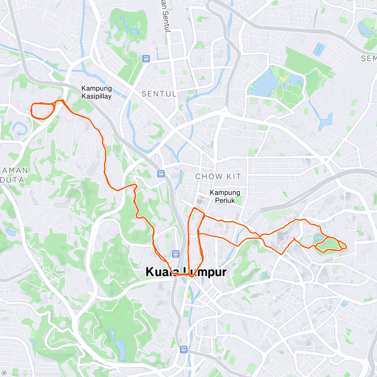 Map of the activity, Sunday Funday Long Run