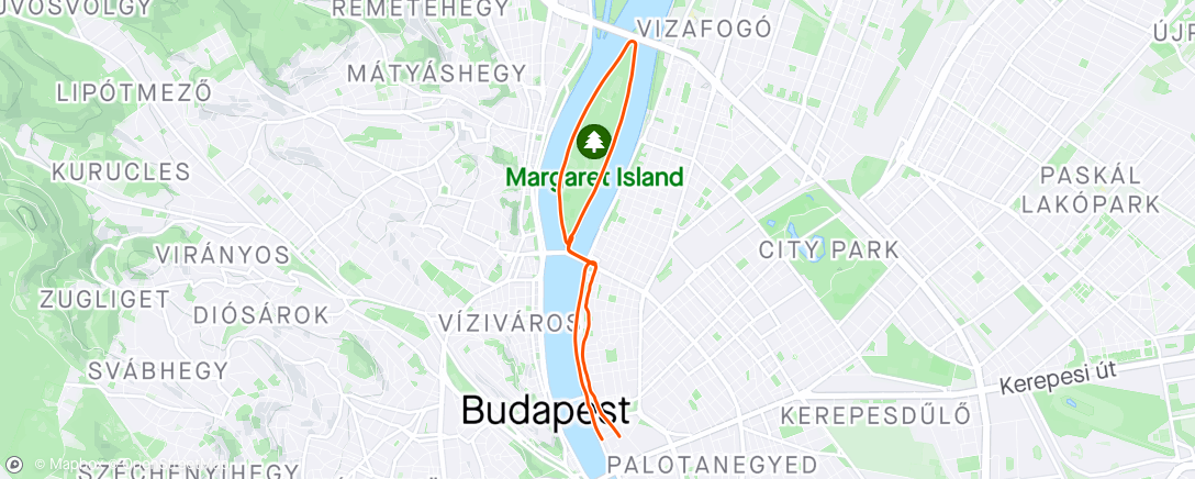 Map of the activity, Jogging with my friend who’s visiting me from NYC