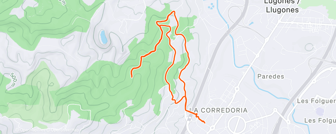 Map of the activity, Afternoon Trail Run