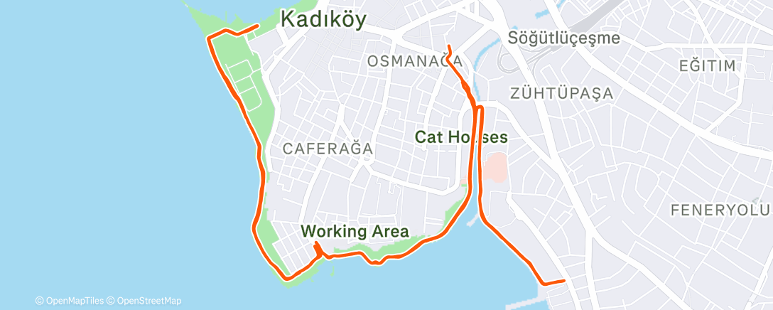 Map of the activity, Progression Afternoon Run