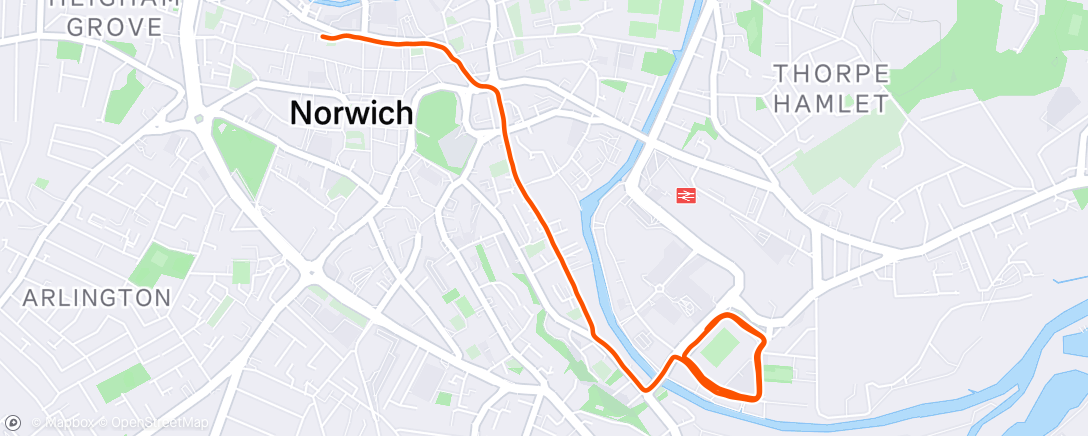 Map of the activity, Evening Run