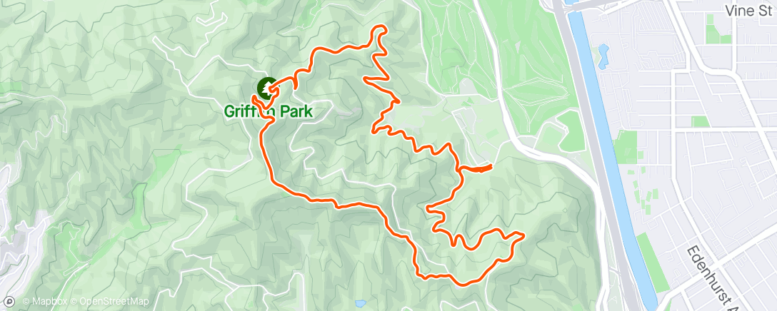 Map of the activity, flew to LA to run with my Colorado friends