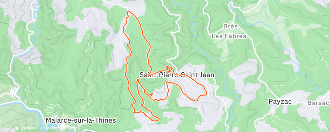 Map of the activity, Morning Trail Run